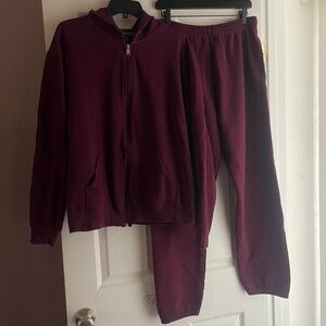 Burgundy sweat set
